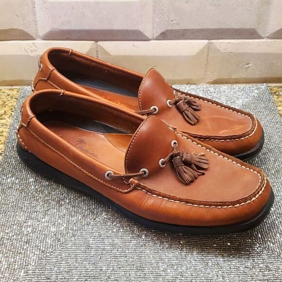 SOLD!!! TOMMY BAHAMA Leather Tassel Loafers - Size 10M - Picture 1 of 10